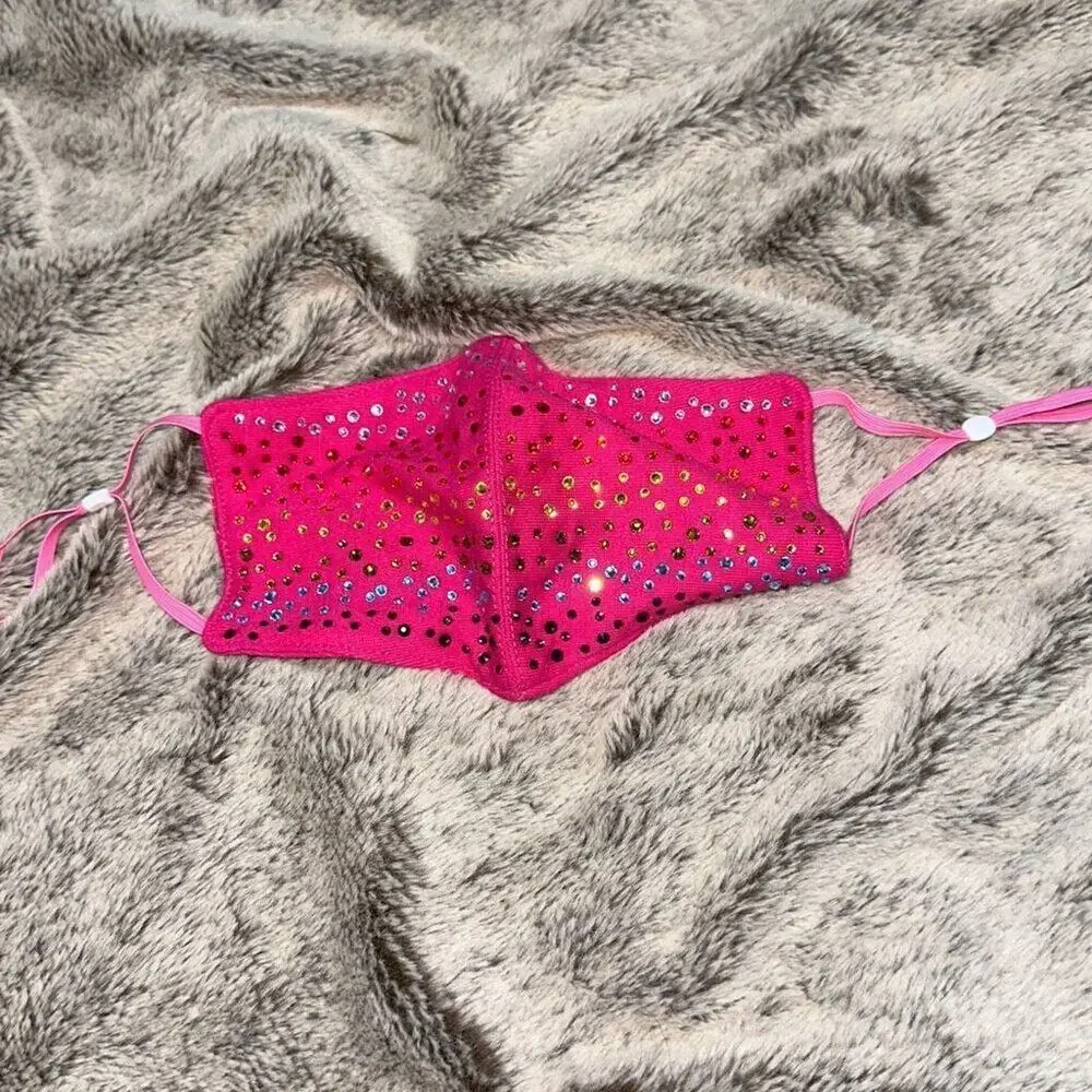 Stephanie Gottlieb pink rainbow rhinestone mask | Sz OS